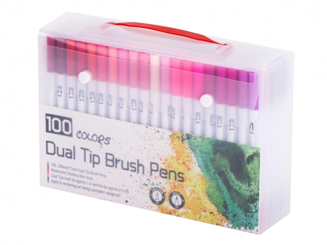 Double-Ended Marker Set in Carrying Case - 100 Colors