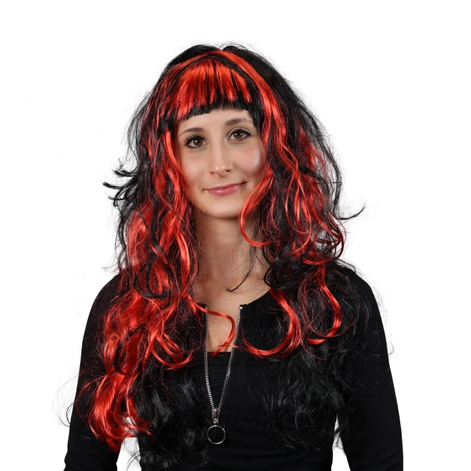 Red and Black Witch Wig for Adults