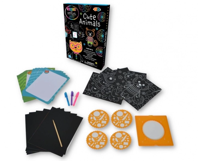 Scratch and Spiral Art Set - Fun Animals