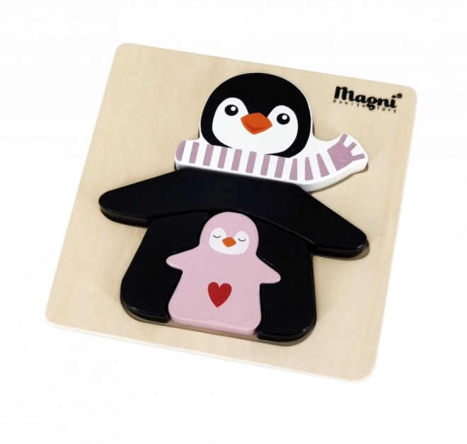 Wooden Penguin Puzzle with Children