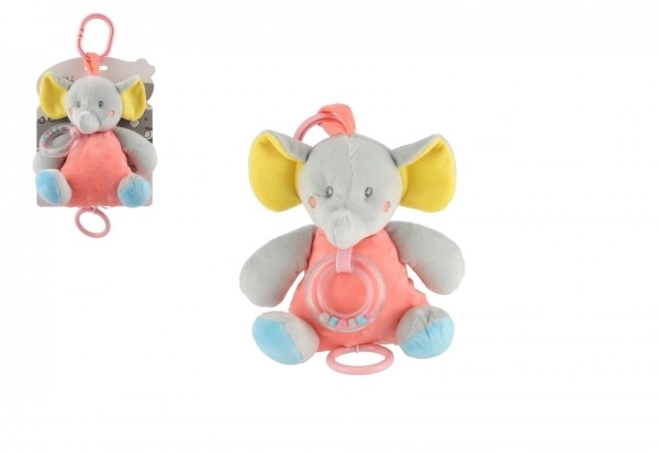 Musical Elephant Peach and Gray 18 cm