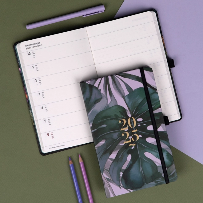 Weekly Planner Monstera Design 2025