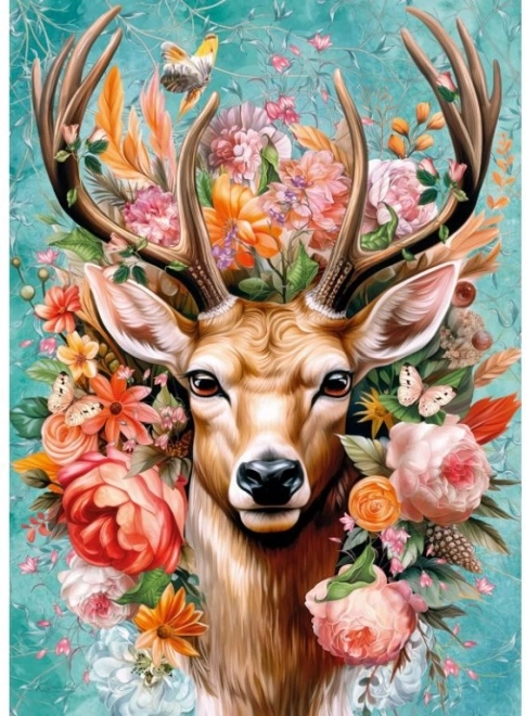 Cherry Pazzi Puzzle Deer in Flowers 1000 Pieces