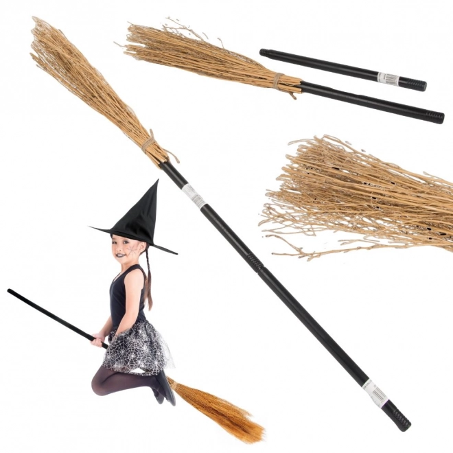 Witch's Broom Baba Yaga Black 90cm for Halloween and Christmas