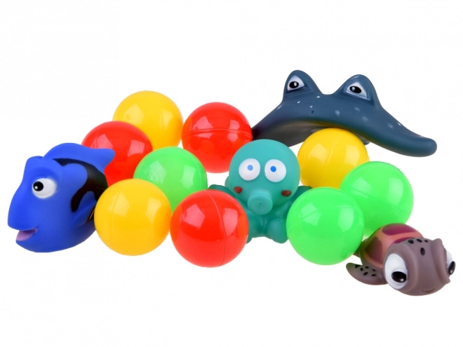 Colorful Ocean Animal Bath Toys Set