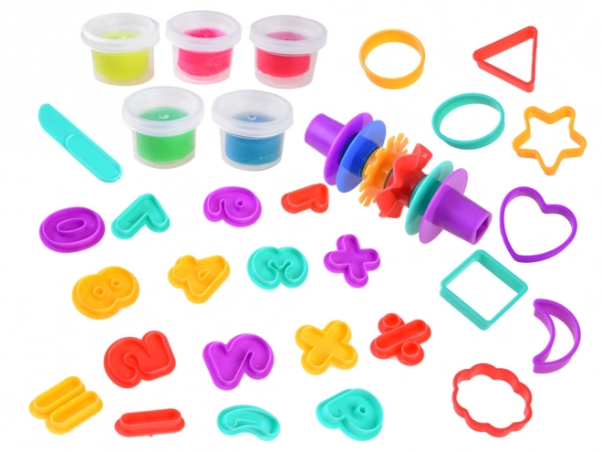 Colorful Modeling Clay Set with Number and Shape Molds