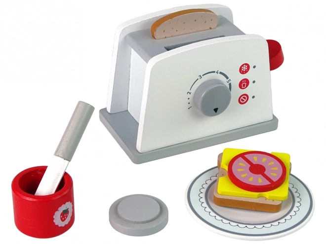 wooden breakfast toaster set for children