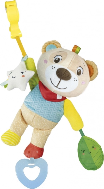 Plush Bear with Clip by Baby Clementoni