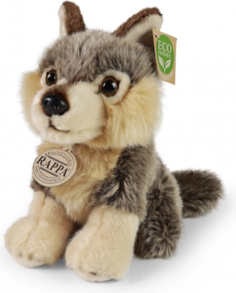 plush wolf sitting 18 cm eco friendly