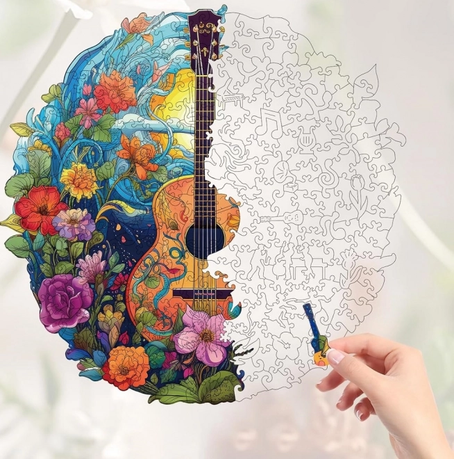 Dřevěné puzzle Kytara 200 dílků