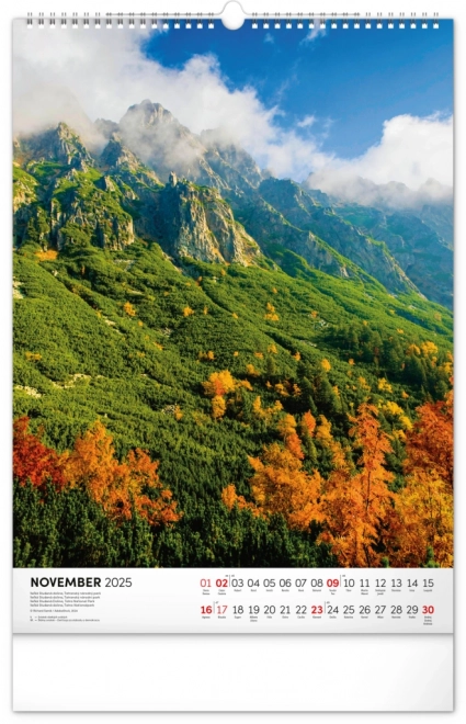 Wall Calendar Slovakian National Parks 2025