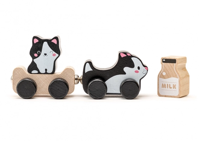 Wise Cats Wooden Toy