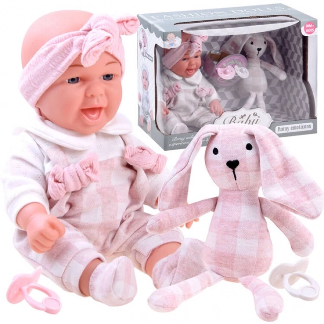 Charming Baby Doll with Plush Bunny