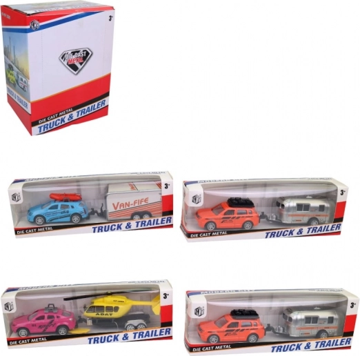 Car with Trailer - Toy for Children, 19 cm