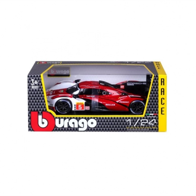 Bburago Porsche 963 Racing Model Car 1:24 in White Red