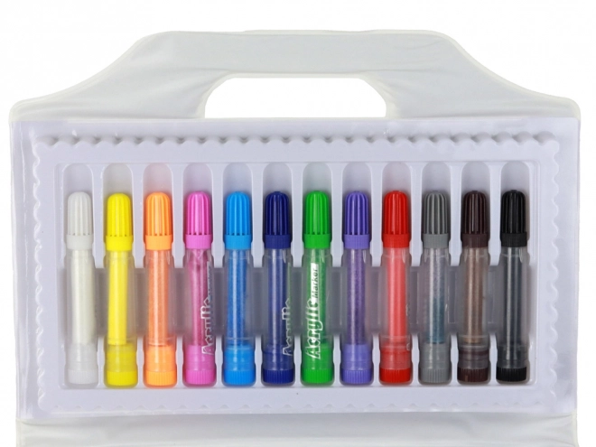 Set of Colorful Acrylic Markers in Case