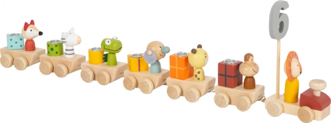 Wooden Birthday Train with Animals