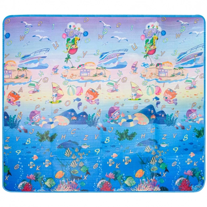 Educational Foam Play Mat Foldable Double-Sided Ocean World 190 x 170 cm