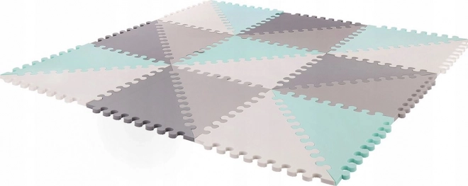 Foam Puzzle Mat Gray-Green Triangles with Borders