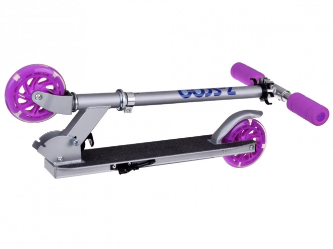 Foldable Children's Scooter with Light-Up Wheels – Purple