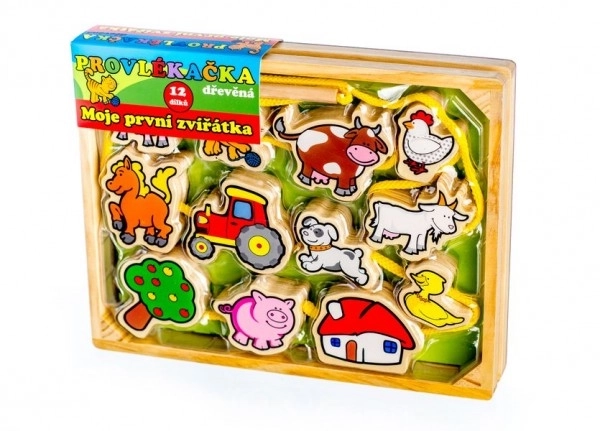 Lacing Toy My First Animals Wooden Set