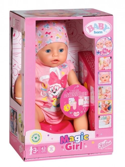 Baby Born with Magic Pacifier Doll Girl 43 cm