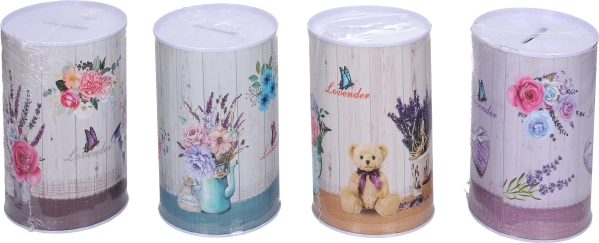 Piggy bank with floral motif 8 × 12.7 cm