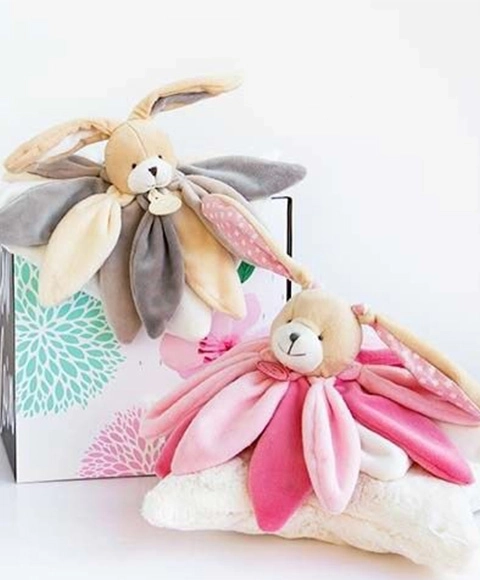 Doudou gift set - plush cuddle bunny pink