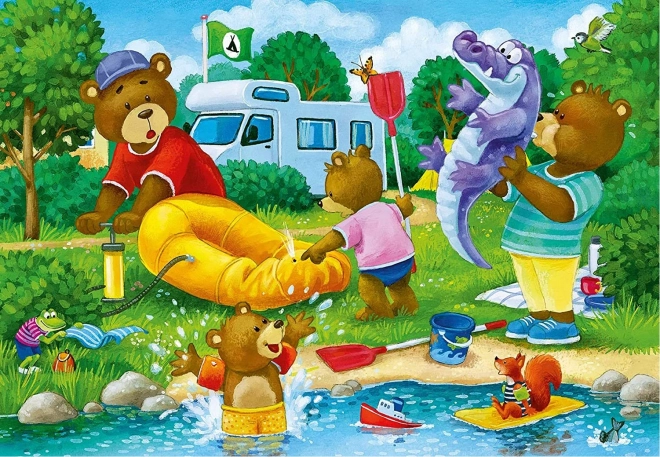 Ravensburger bear family camping puzzle set