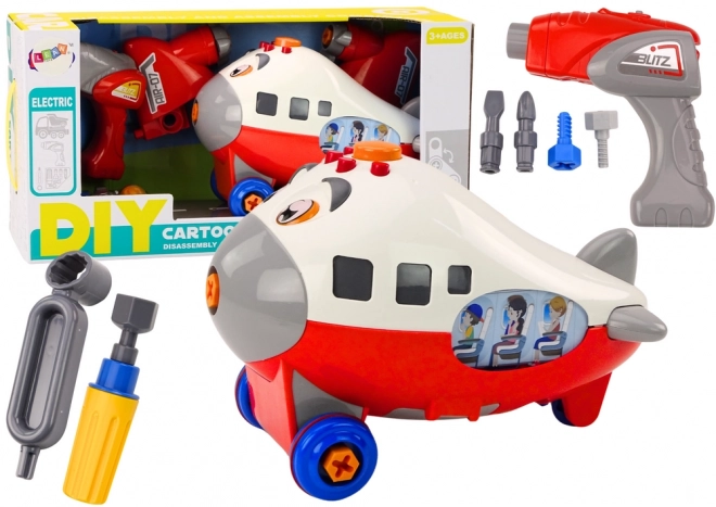 Red Cartoon DIY Airplane