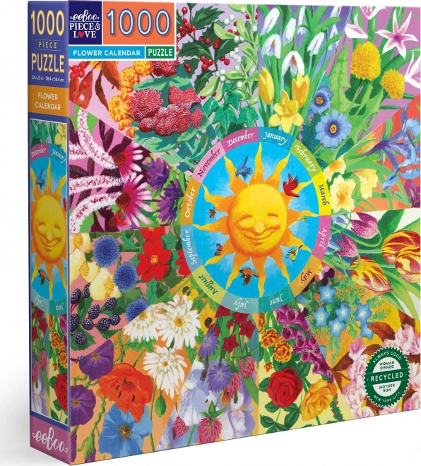 Flower Calendar Square Puzzle 1000 Pieces