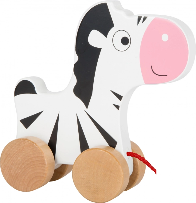 small foot wooden pull-along zebra