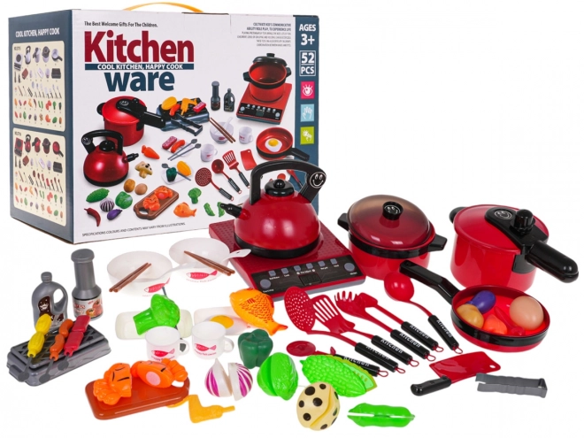 Children's Red Cooking Set with Accessories