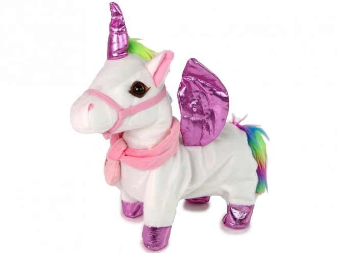 Interactive Unicorn Plush Toy with Pink Wings