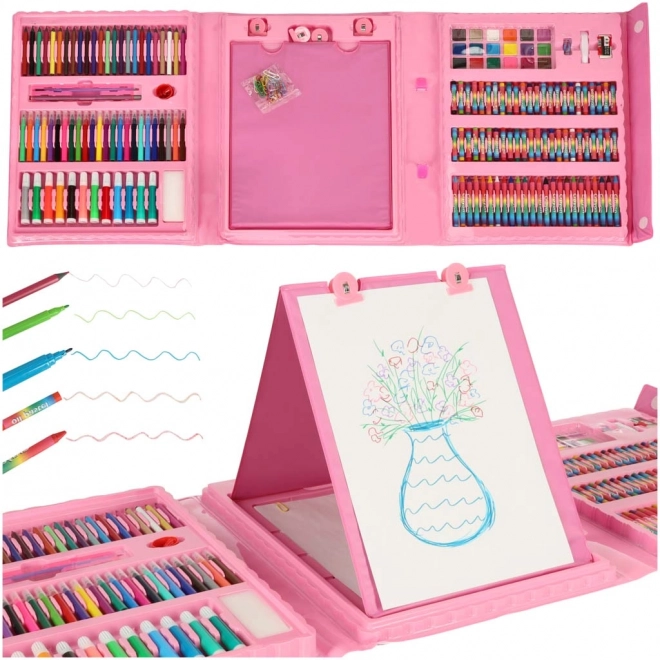 Art Set in Pink Carry Case with 208 Pieces