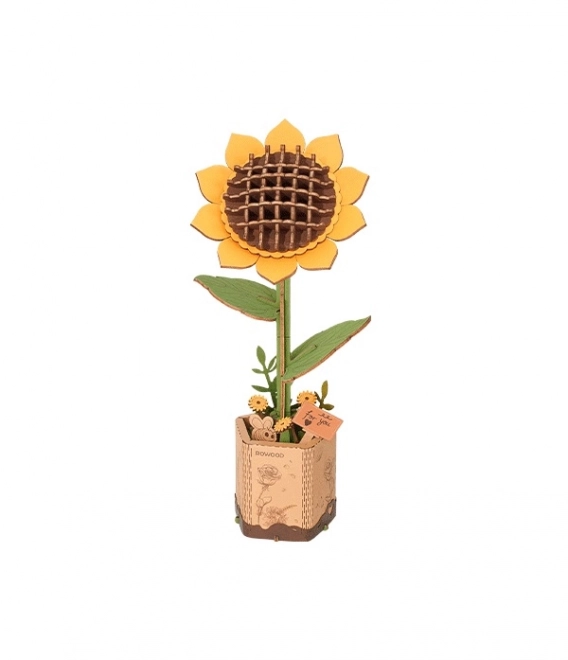 Wooden 3D Puzzle Sunflower