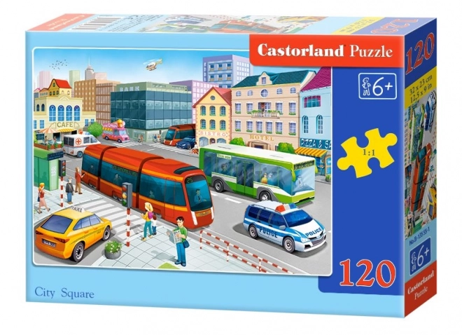 Colorful City Square Puzzle for Kids