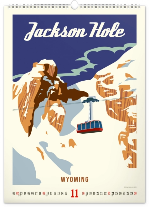 Wall Calendar Travel Posters - Mountains 2025