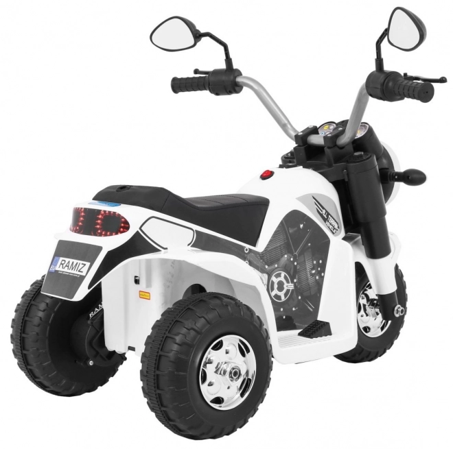 Children's Electric Ride-On MiniBike with LED Lights and Sounds - White