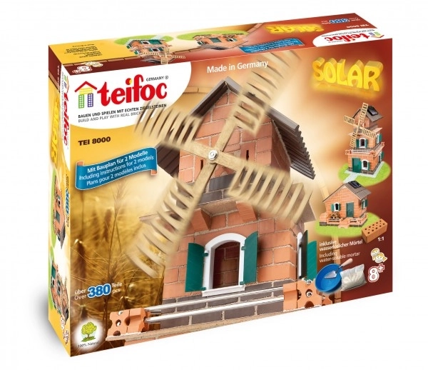 Teifoc Building Set with Solar-powered Windmill