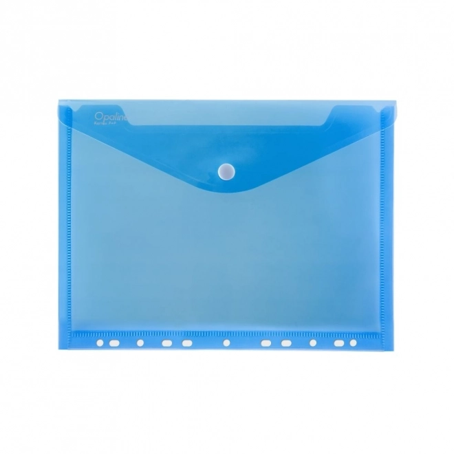 Document Wallet A4 with Snap Closure in Blue Opaline