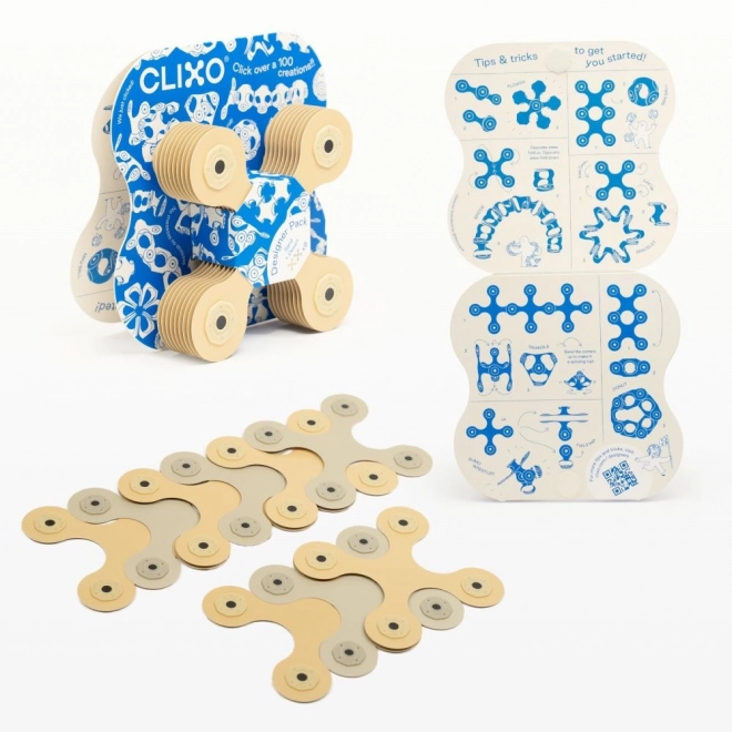 Clixo Magnetic Designer Block Set Beige