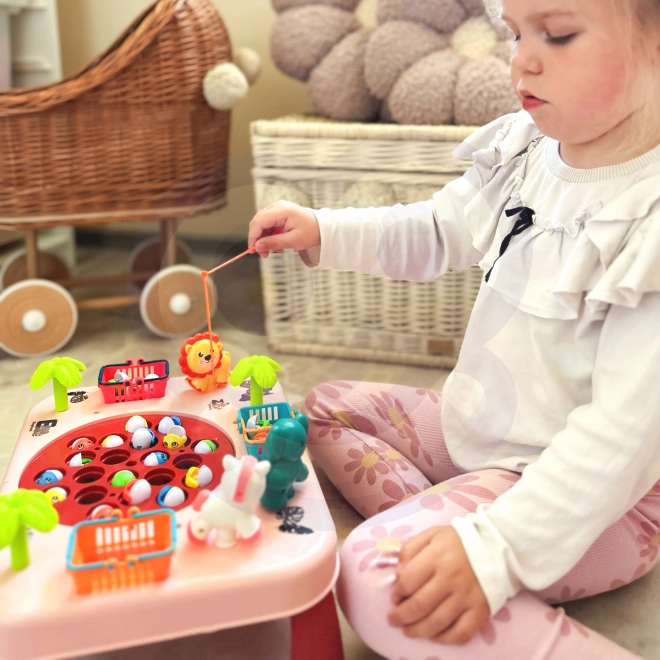 Interactive Fishing Game Table Pink