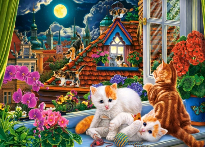 Kittens on the Roof Puzzle for Kids