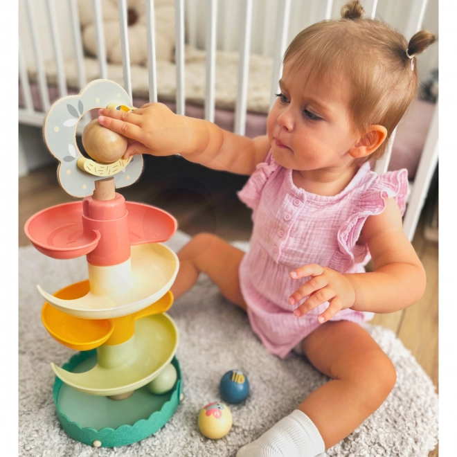 Wooden Ball Run Set for Toddlers - WOOPIE GREEN