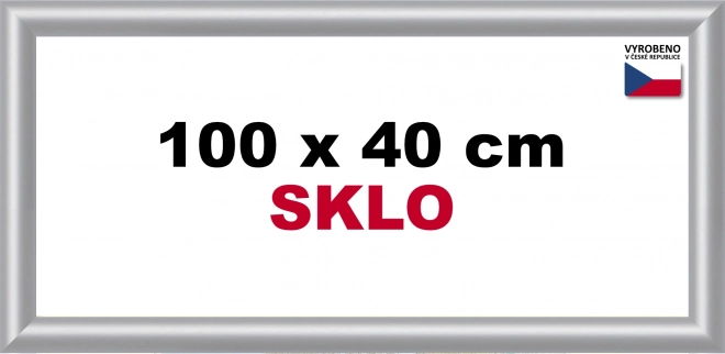 Plastový rám na puzzle 100x40 cm - stříbrný