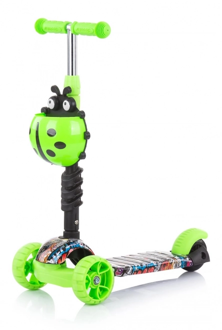 Chipolino Scooter with Parent Handle Kiddy Evo 3-in-1 Ocean – Green Graffiti