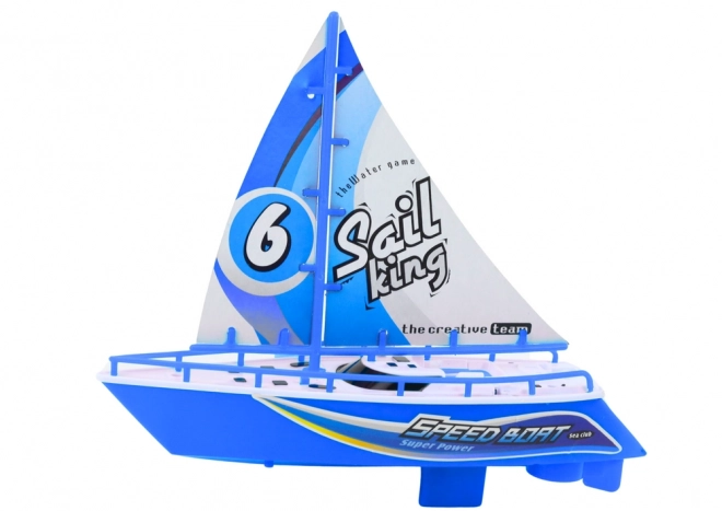 Floating Battery-Powered Blue Boat Toy