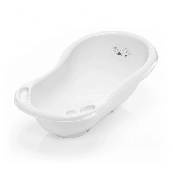 Baby Bathtub Moon with Plug - White