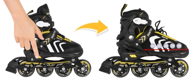 4-in-1 Skates Inline and Ice Skates for Kids Size 34-38 Yellow